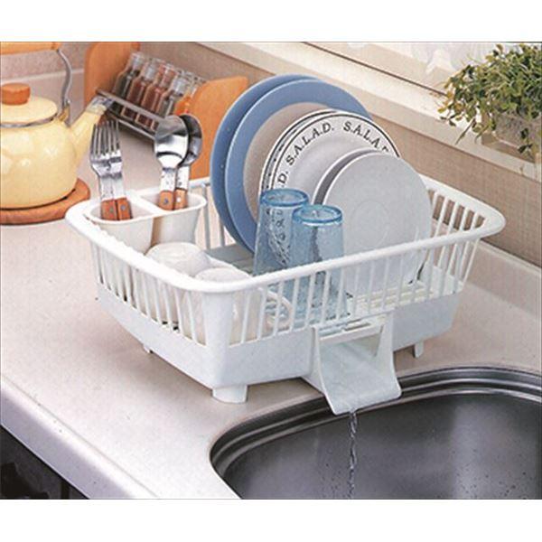 水切りラック/キッチン用品 〔たて置きタイプ〕 約445×320×155mm 箸立て付き 『ウォータースルーバスケット』 |  | 01