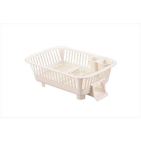水切りラック/キッチン用品 〔よこ置きタイプ〕 約320×445×155mm 箸立て付き 『ウォータースルーバスケット』 | 