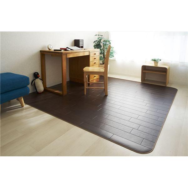 アキレス クッションフロアラグマット ダークブラウン 200×200cm | 