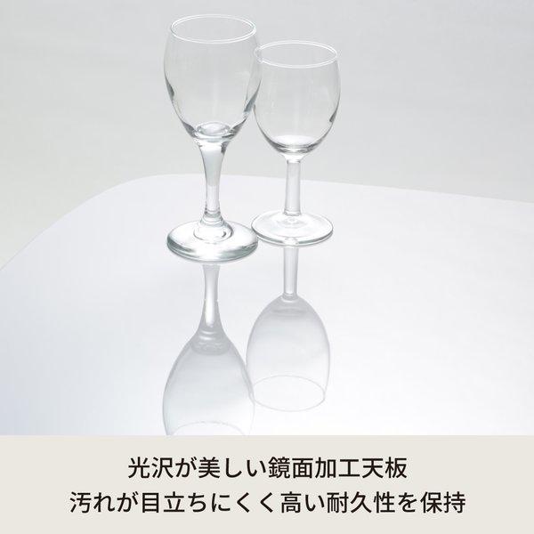 プライベートテーブル(ホワイト)　幅75cm 折りたたみローテーブル/机/長方形/鏡面加工/モダン/完成品/NK-757 |  | 02