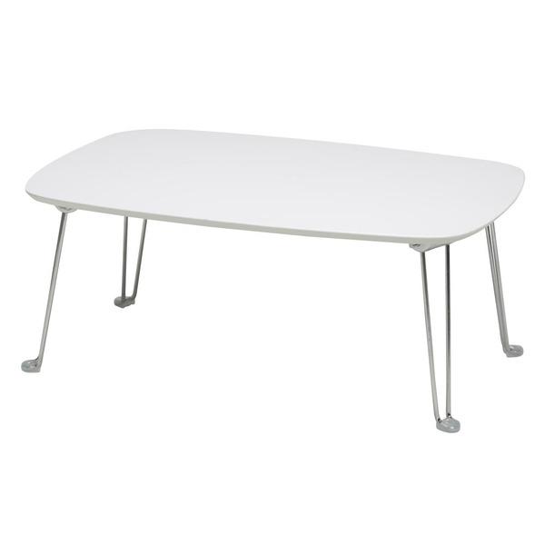 プライベートテーブル(ホワイト)　幅75cm 折りたたみローテーブル/机/長方形/鏡面加工/モダン/完成品/NK-757 |  | 04