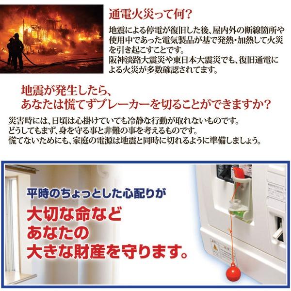 ブレーカー 自動遮断装置 約幅3.4×奥行2.8×高さ5.8cm スイッチ断ボール3 キャップ5種 水平器付き 日本製 防災用品 地震対策 |  | 02