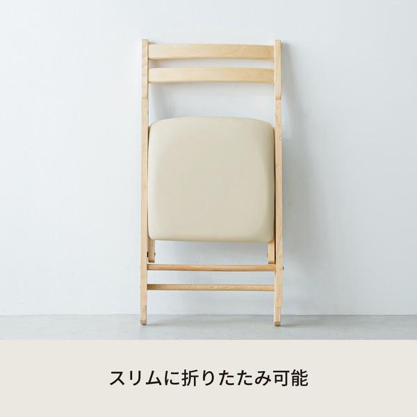 〔4脚セット〕折りたたみ椅子(ナチュラル) イス チェア ダイニングチェア フォールディングチェア コンパクト 北欧風 木製 天然木 クッション 1人用 背もたれ... |  | 02