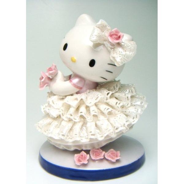 Hello Kitty ハローキティ レースドール 陶製人形 ホワイト 磁器 高さ14×ベース径11cm 日本製 |  | 01