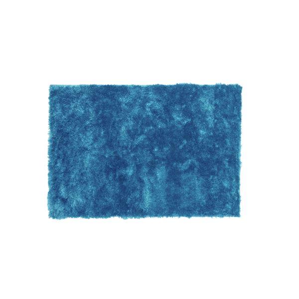 ラグマット 絨毯 90×130cm ブルー 長方形 裏面 防滑加工 シャギーラグマット リビング ダイニング ベッドルーム 寝室 | 