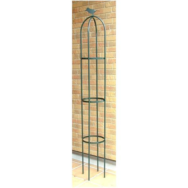 フラワースタンド/花台 〔直径25cm×高さ160cm〕 脚4本付 防サビ加工 スチールパイプ製 日本製 『ミニオベリスク アリビオ』 | 