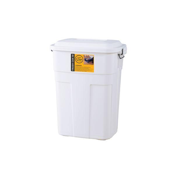 ゴミ箱 ダストボックス 幅45.5cm 50L ホワイト ふた付き 日本製 ポリエチレン スチール トラッシュカン キッチン 店舗 | 