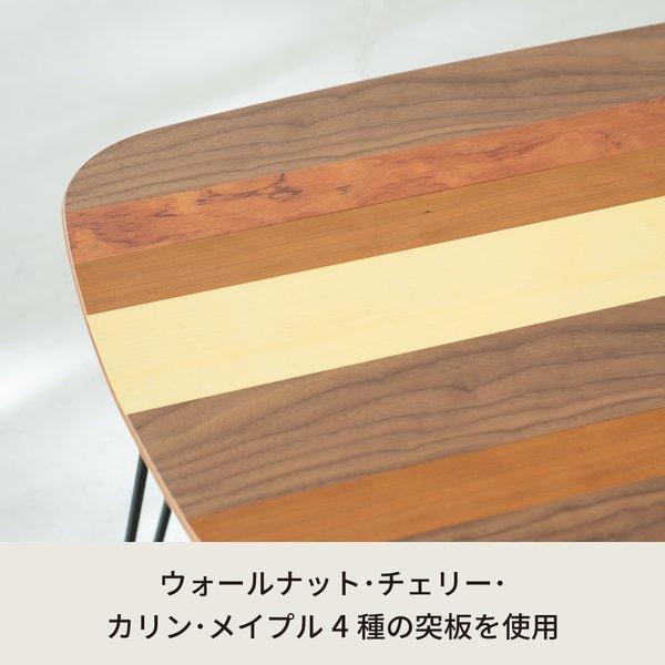ミックステーブル（ストライプ） 幅60cm/机/デスク/ローテーブル/リビングテーブル/折れ脚/折りたたみ/木製/木目/ナチュラル/スリム/シンプル/北欧風/完成品/... |  | 03