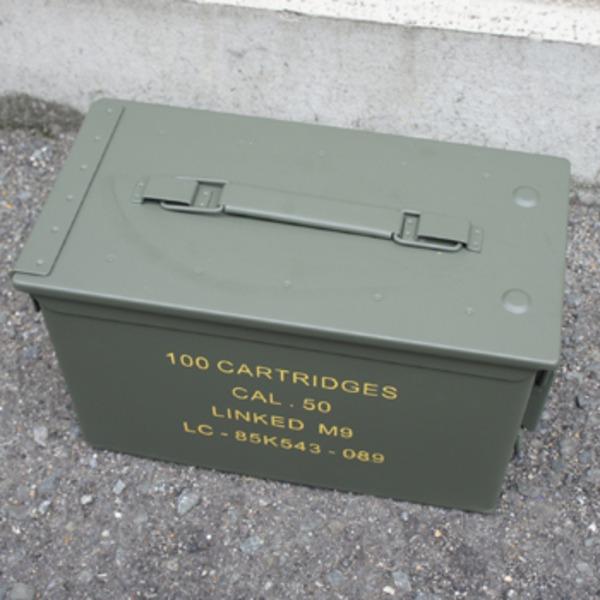 アメリカ軍 アンモボックス 弾薬入れ箱 オリーブ スティール 米軍