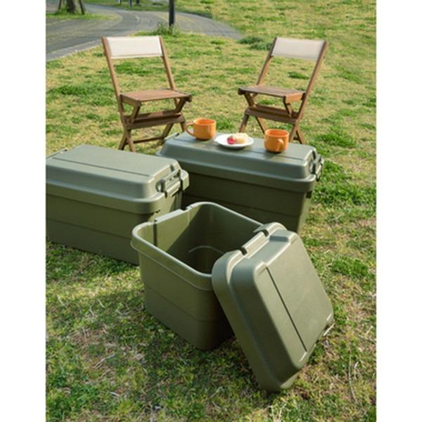 収納ボックス 収納ケース 幅40cm 30L カーキ 耐荷重100kg ロック機能付取っ手 日本製 トランクカーゴ 玄関 ベランダ アウトドア |  | 01