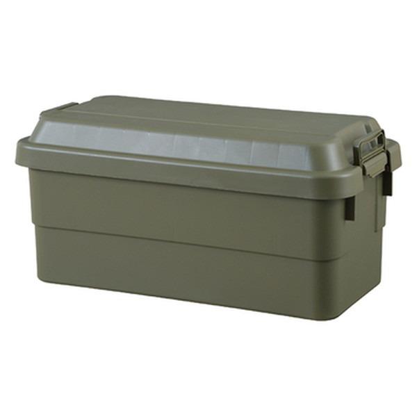収納ボックス 収納ケース 幅78cm 70L カーキ 耐荷重100kg ロック機能付取っ手 日本製 トランクカーゴ 玄関 ベランダ アウトドア | 