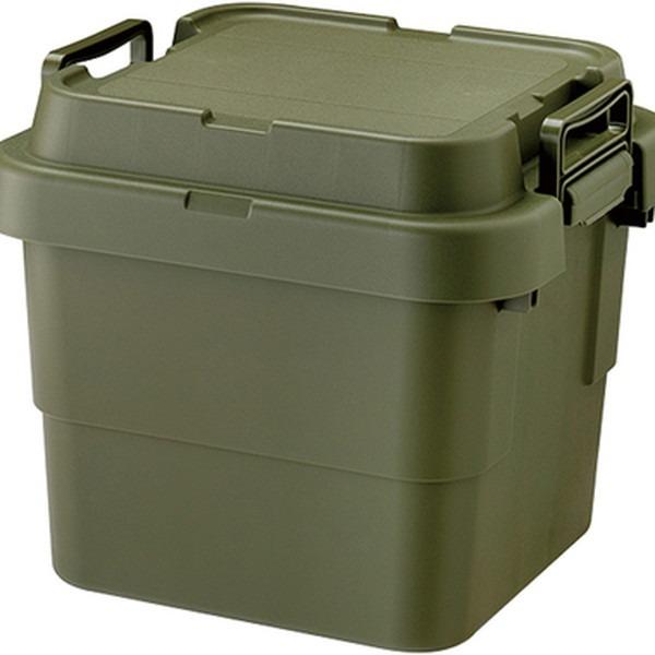 収納ボックス 収納ケース 幅40cm 30L カーキ S蓋 車用 ルーフキャリー対応 日本製 トランクカーゴ アウトドア キャンプ | 