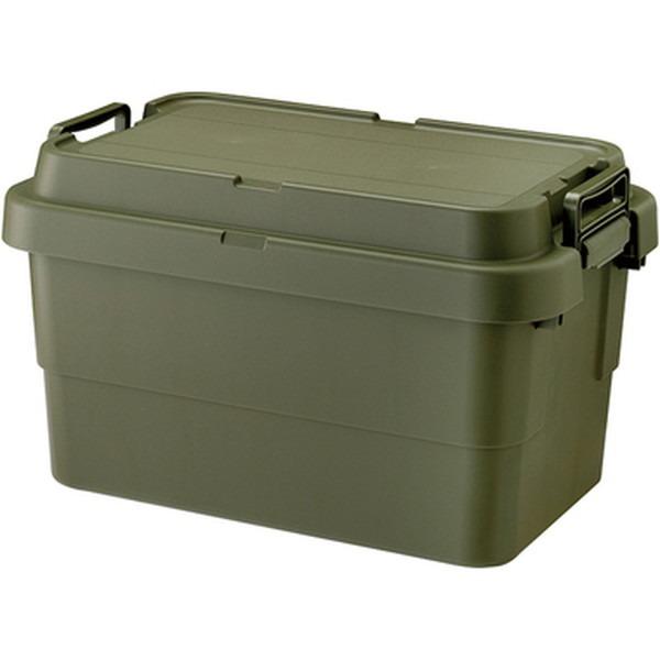 収納ボックス 収納ケース 幅60cm 50L カーキ S蓋 車用 ルーフキャリー対応 日本製 トランクカーゴ アウトドア キャンプ | 