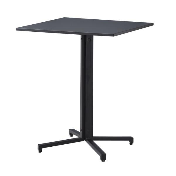 サイドテーブル ミニテーブル 幅60cm ブラック スチール アジャスター スクエア カフェテーブル 組立品 リビング 店舗 ショップ | 
