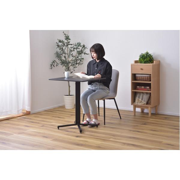 サイドテーブル ミニテーブル 幅60cm ブラック スチール アジャスター スクエア カフェテーブル 組立品 リビング 店舗 ショップ |  | 03