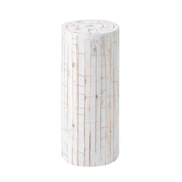 プランタースタンド 約直径25×高さ53cm ホワイト 木製 グリーンベース 完成品 リビング 店舗 観葉植物用 インテリア家具 | 