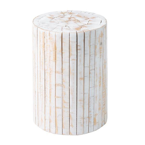 プランタースタンド 約直径30×高さ40cm ホワイト 木製 グリーンベース 完成品 リビング 店舗 観葉植物用 インテリア家具 | 