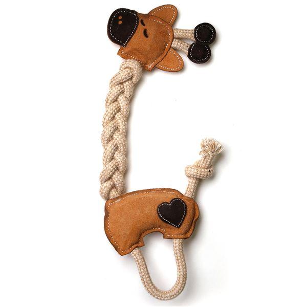 （まとめ） 牛革ひっぱりトイ きりん （ペット用品・犬用） 〔×2セット〕 |  | 01