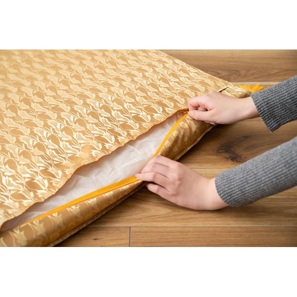 座布団 約幅70×奥行70×高さ7cm ゴールド クッション性 軽量 移動便利 大判 フロアクッション リビング インテリア雑貨 |  | 04
