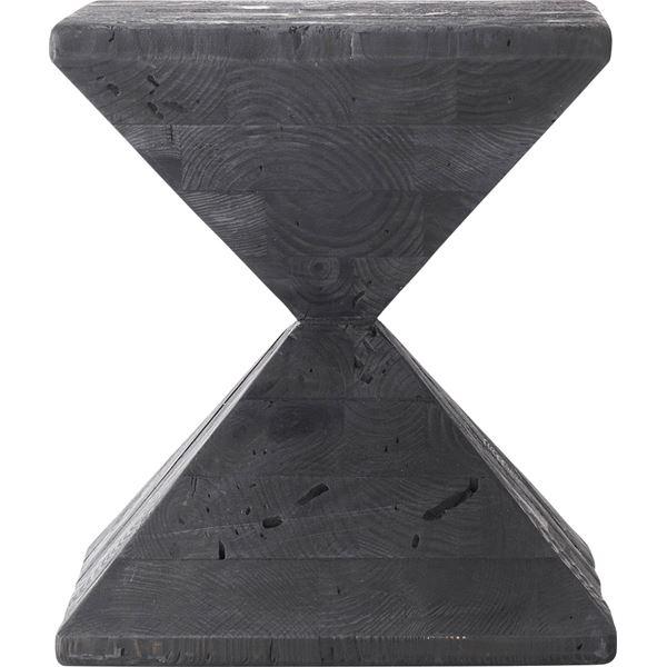 サイドテーブル 約幅35×奥行35×高さ40cm （130） ブラック 裏面滑り止め付き 木製 天然木 パイン古材 リビング インテリア家具 |  | 01