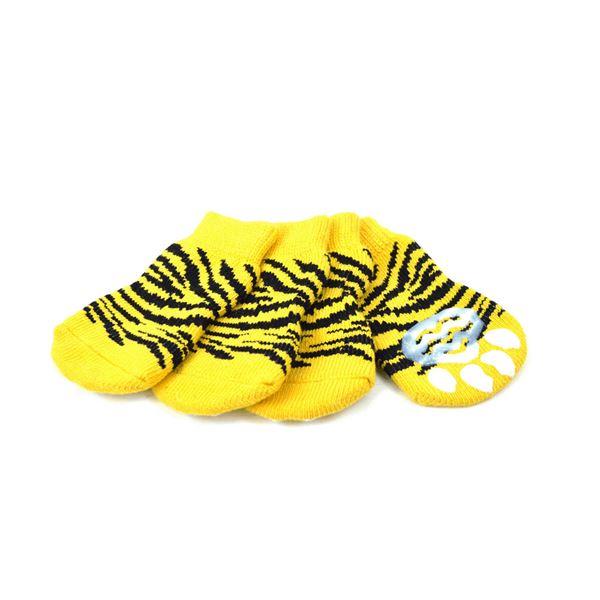 （まとめ）L'ange ペットソックス4足セット tiger XL 犬用靴下〔×2セット〕 |  | 01