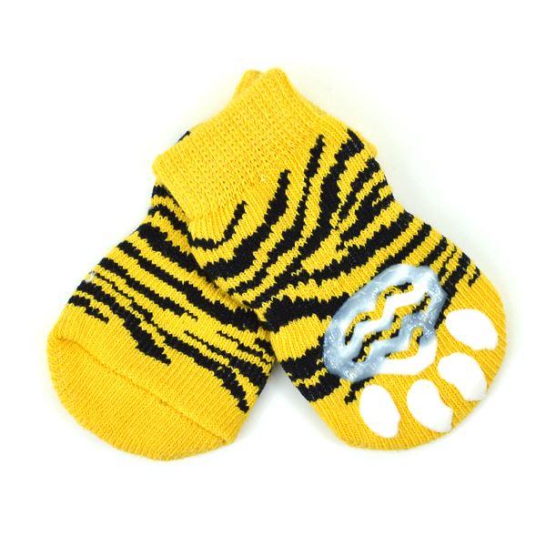 （まとめ）L'ange ペットソックス4足セット tiger XL 犬用靴下〔×2セット〕 |  | 03