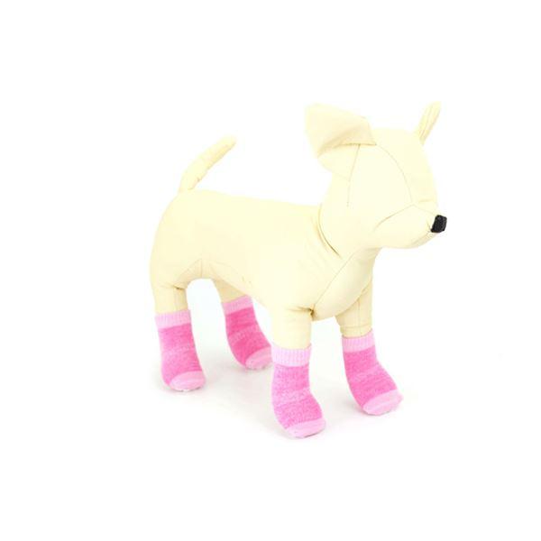 （まとめ）L'ange ペットソックス4足セット sand pink L 犬用靴下〔×2セット〕 |  | 02
