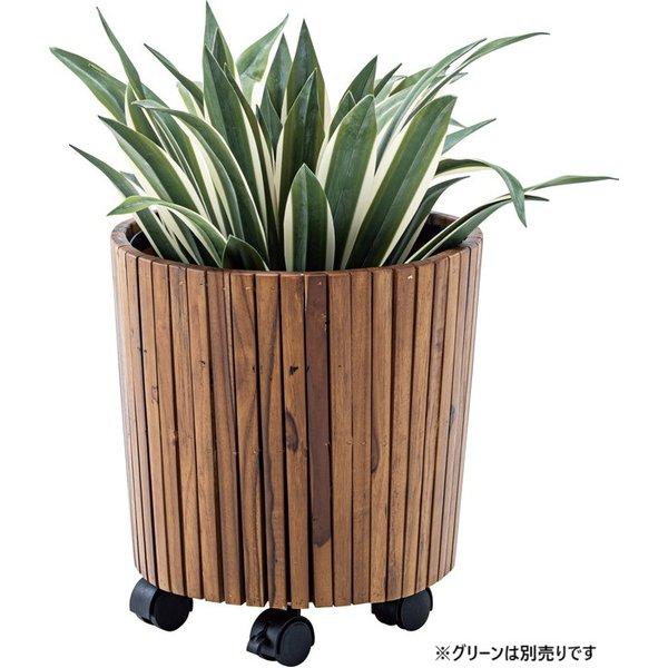 ウッド プランター 植木鉢 約直径34×高さ35cm S ブラウン 天然木 スチール リビング ダイニング インテリア雑貨 完成品 | 