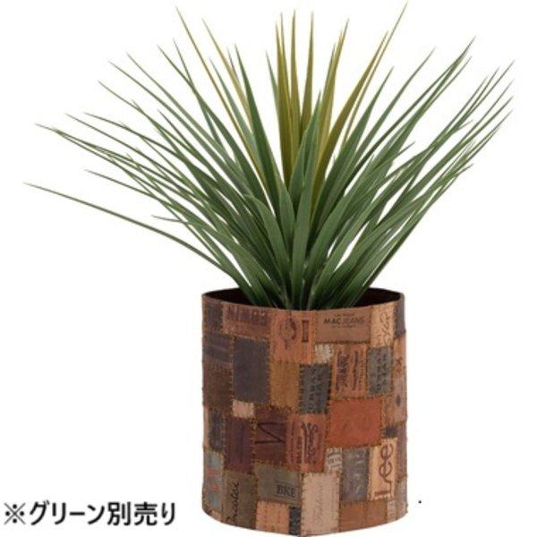 プランターカバー 鉢カバー 約幅80×高さ27cm S ブラウン 本革 コットン インド製 リビング ダイニング インテリア雑貨 完成品 | 