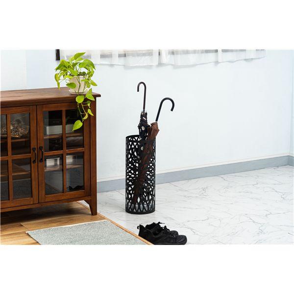傘立て アンブレラスタンド 約直径19.5×高さ49cm ブラック スチール 取り外し可 水受けトレイ付 玄関 エントランス 完成品 |  | 04