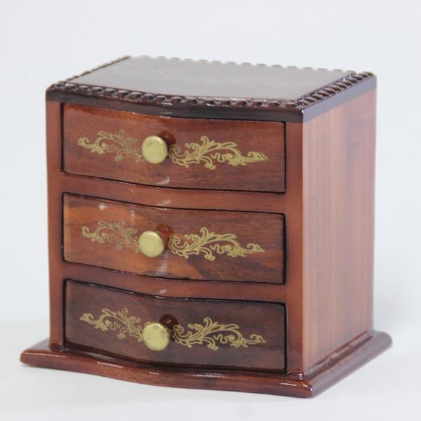 小引出し キーボックス 卓上小引き出し RE1814 3段 幅12cm 奥10cm　高11cm 天然木製 完成品 |  | 04