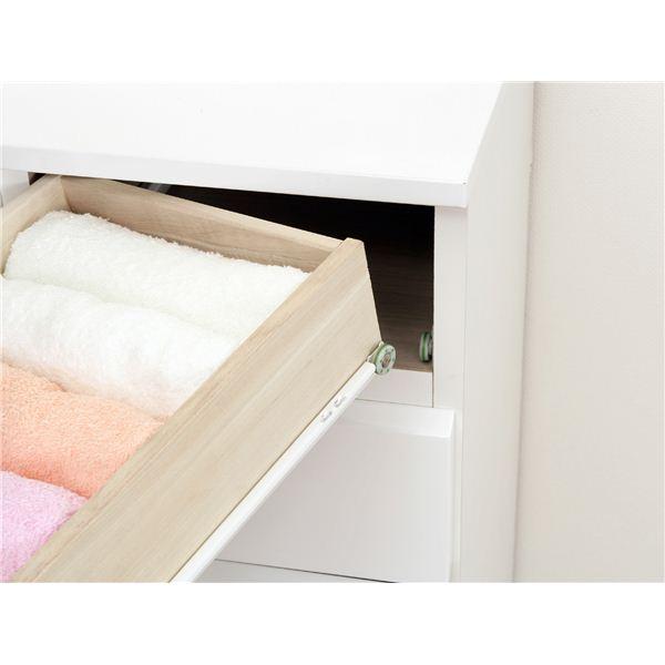タンス チェスト 5段 幅60cm ホワイト スライドレール式 引き出し シャイン シンプル ハイチェスト リビング 完成品 |  | 03