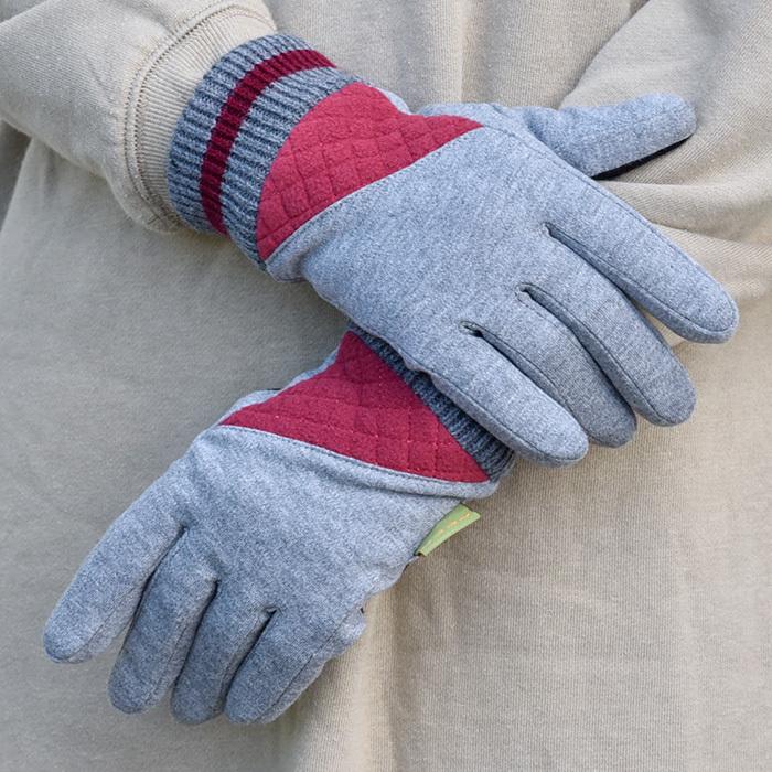 手袋 レディース 五指 スウェット 切替し ニットカウス 裏ボア スポーツ カジュアル peer メール便送料無料 発熱 保温 暖かい 通勤 通学 あったかグッズ |  | 11