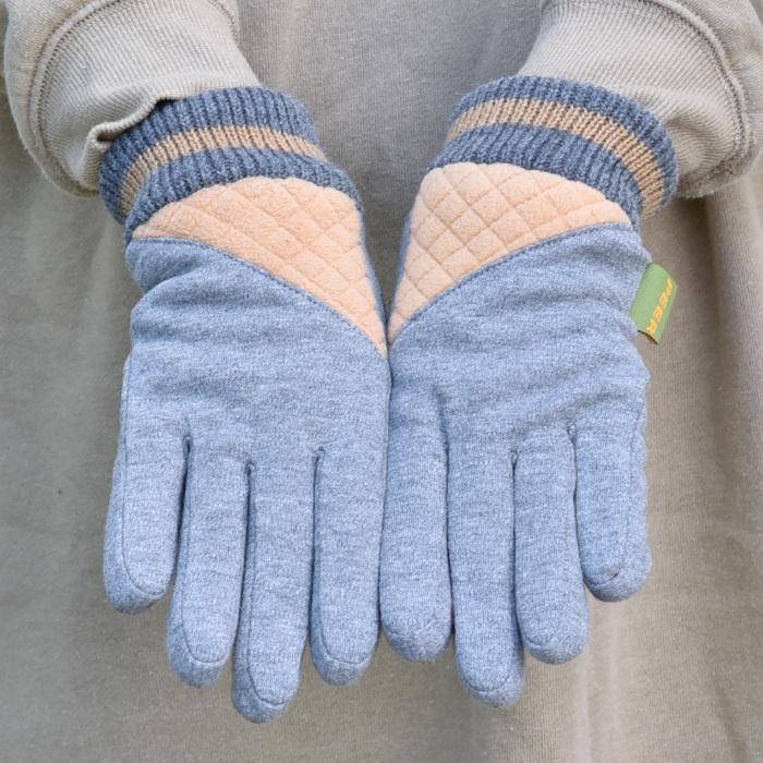 手袋 レディース 五指 スウェット 切替し ニットカウス 裏ボア スポーツ カジュアル peer メール便送料無料 発熱 保温 暖かい 通勤 通学 あったかグッズ |  | 10