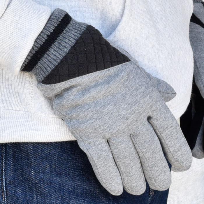 手袋 メンズ 五指 スウェット 切替し ニットカウス 裏ボア スポーツ カジュアル peer メール便送料無料 発熱 保温 暖かい 柔らかい 通勤 通学 |  | 03