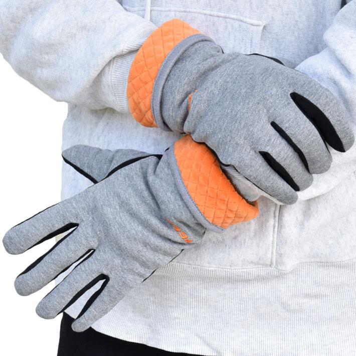 手袋 レディース メンズ 防寒 裏ボア 発熱 五指 スウェット キルティングカウス カラー フェイクスウェード メール便送料無料  暖かい 柔らかい 通勤 通学 |  | 07