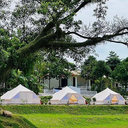 【２点セット】 Cozy house bell tent 10人用大型屋外用防水コットンキャンバスオールシーズンズキャンプテント 【AAA9387651125】(33150円)