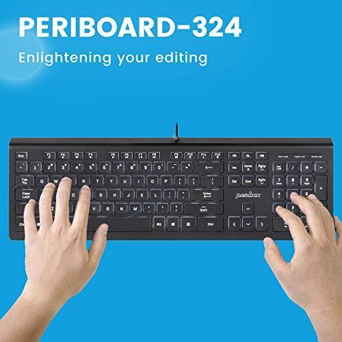 ぺリックス PERIBOARD-324 US 有線 バックライトキーボード ハブ2個 