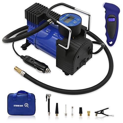 Stormbro エアーコンプレッサー エアコンプレッサー 車 空気入れ 自動停止 車用 小型 静音 車載 12v 5種類変換ノズ A B08cv6p6y2 1007 ハンドワーカー 通販 Yahoo ショッピング