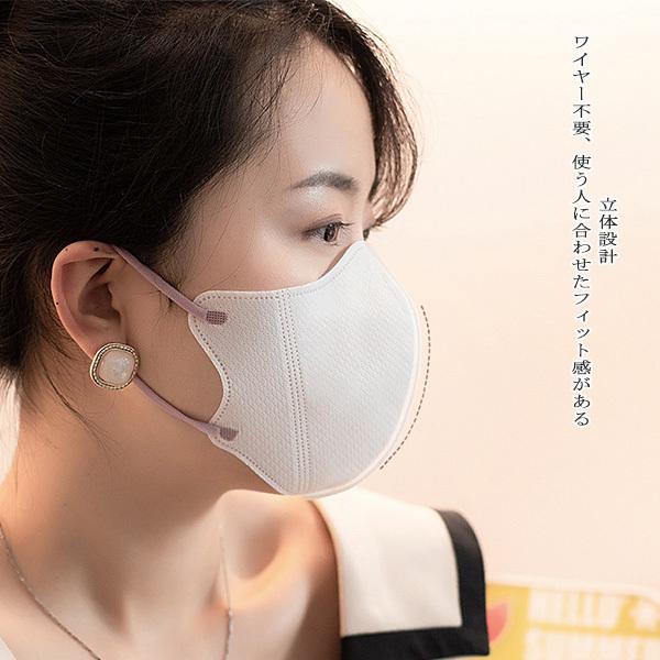 マスク 不織布 使い捨てマスク カラー紐 立体マスク 不織布 3D立体型 30枚 お洒落 薄め 3層構造  PM2.5 ウイルス対策 通勤 通学 花粉｜handy-amor｜03