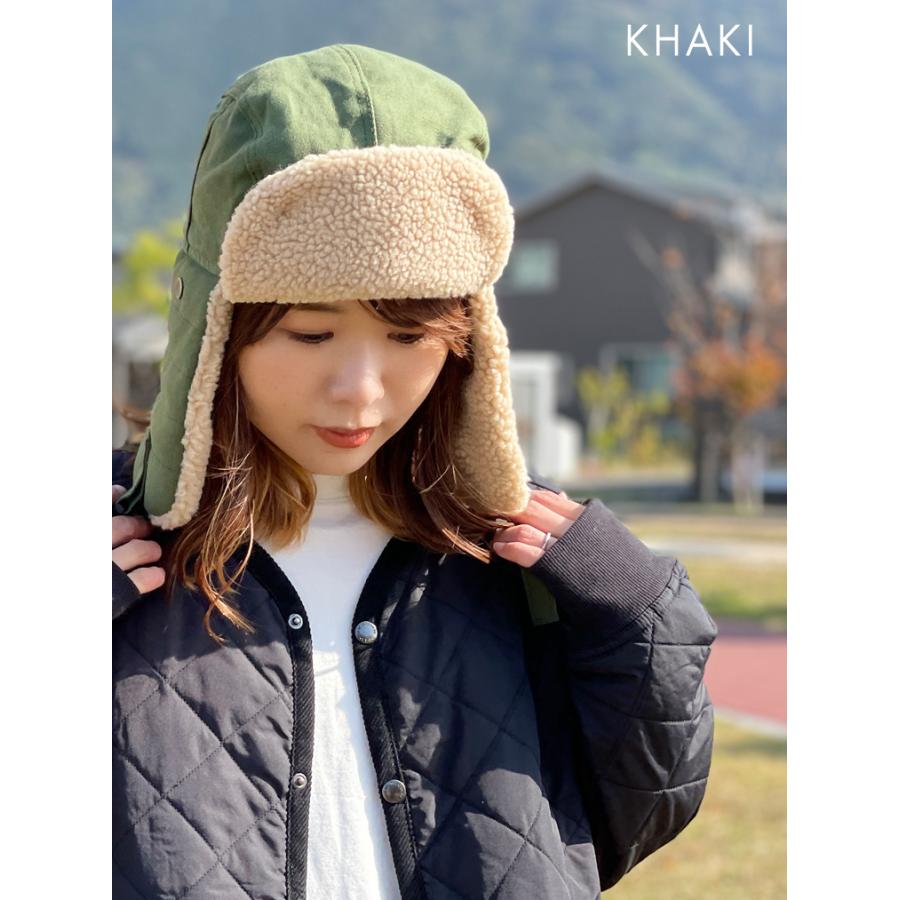 耳当て付き帽子 防寒帽子 ボア付き パイロットキャップ フライト
