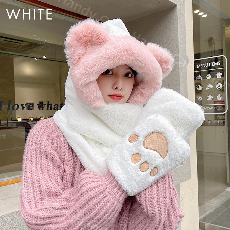 子熊 帽子マフラー フードウォーマー レディース マフラー 人気 子熊 帽子マフラー フードウォーマー レディース マフラー 人気