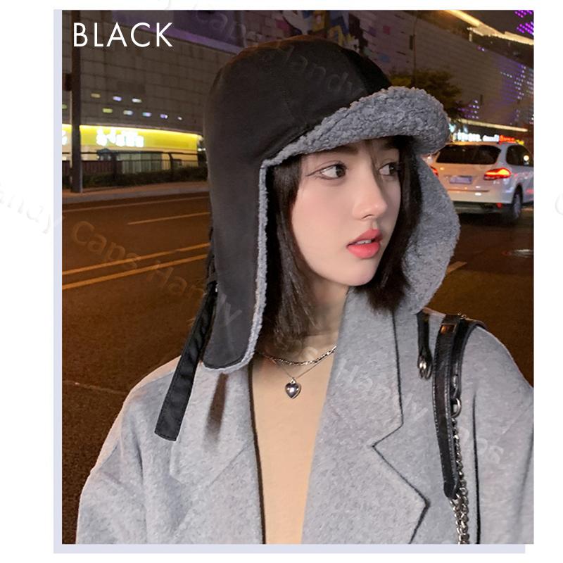 耳当て付き帽子 耳あてファー素材 裏ボア 防寒帽子 パイロットキャップ