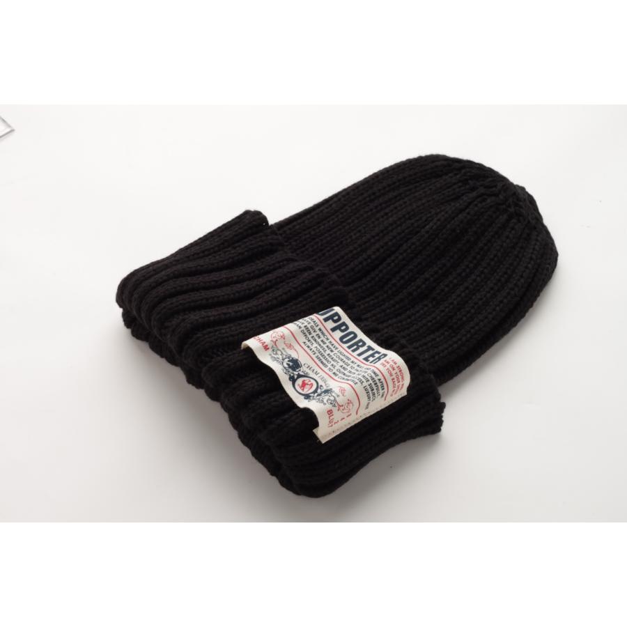 SUPPORTER リブ編みタグ付きニットキャップ 全14色 ニットキャップ