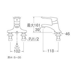 SANEI シングル洗面混合栓 K57CE-13_2