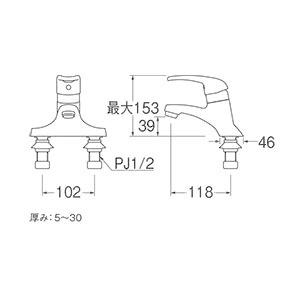 SANEI シングル洗面混合栓 K57CNP-13_2