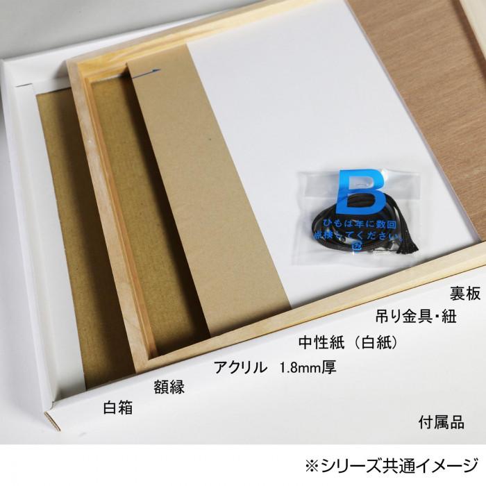 デッサン額 木製フレーム 桜平型 乳白 A2 595×421 アクリル