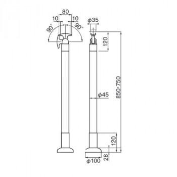 シロクマ　支柱 ミディアムオーク GBR-720B　750mm_1