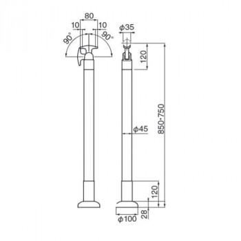 シロクマ　支柱 ライトオーク GBR-720B　750mm_1