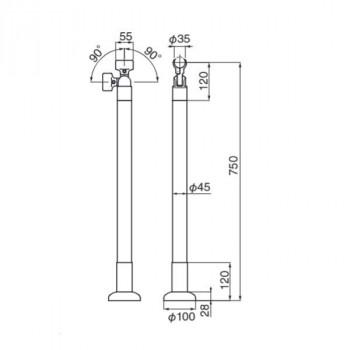 シロクマ　支柱 ライトオーク GBR-721B　750mm_1